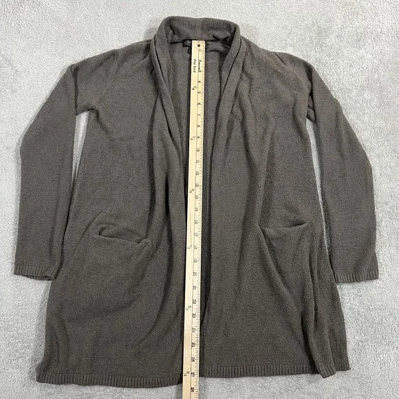 Barefoot Dreams Cardigan Sweater Womens XS Brown Bamboo Blend Chic Lite Pockets - Picture 5 of 9